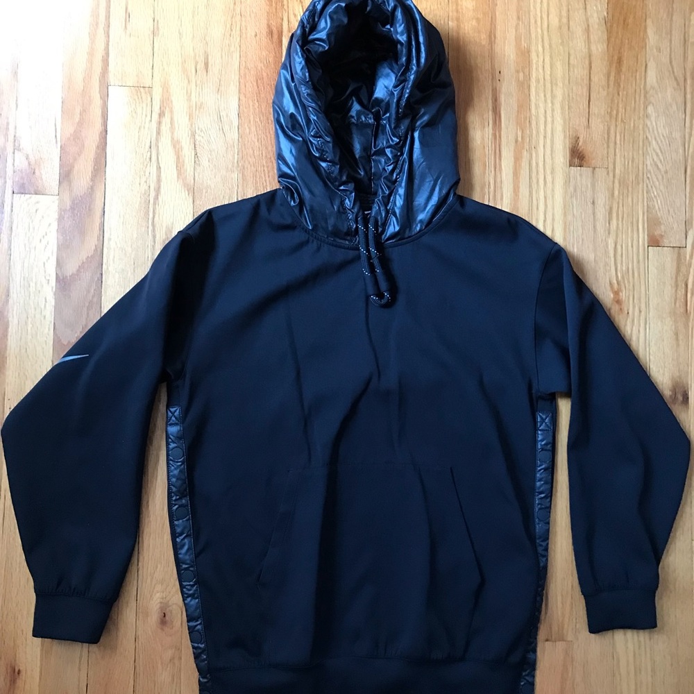 Nike Black Hooded Pullover Sweatshirt with Quilted Hood XS